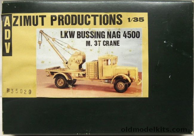 Azimut Productions 1/35 LKW Bussing Nag 4500 With 3 Ton Crane, 35029 plastic model kit