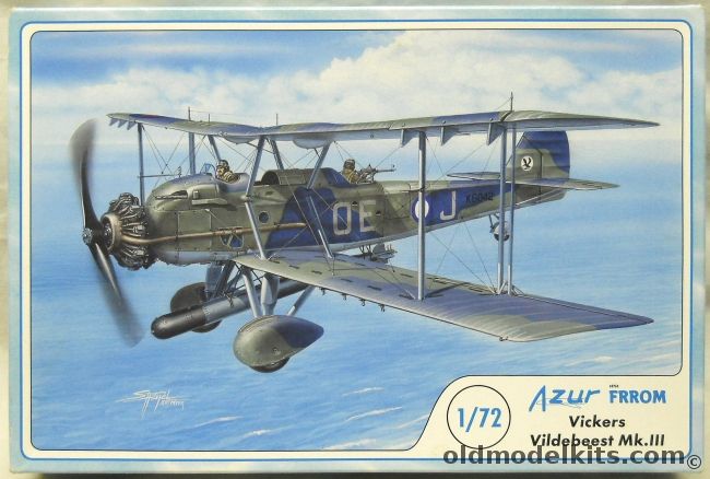 Azur 1/72 Vickers Vildebeest Mk.III - RAF no. 36 Sq Singapore 1936 / New Zealand RNZAF B Flight Training School 1941 / RAF 100 Sq Or 36 Sq Seltar Airfield Singapore 1941-Early 1942 /, FR017 plastic model kit