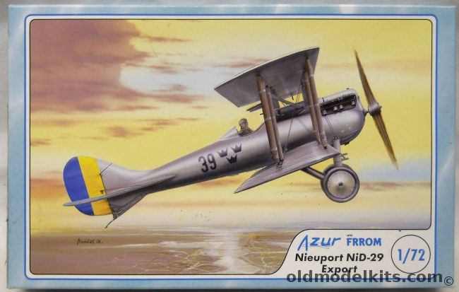 Azur 1/72 TWO Nieuport NiD-29 Export - Sweden Flygvapnet J2 1926 / Italy 70th Sq In 1927 / Spain 1st Fighter Group Getafe 1926, FR007 plastic model kit