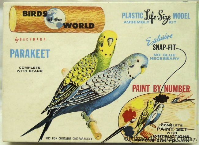 Bachmann 1/1 Birds of the World Parakeet - With Stand, 9006-100 plastic model kit
