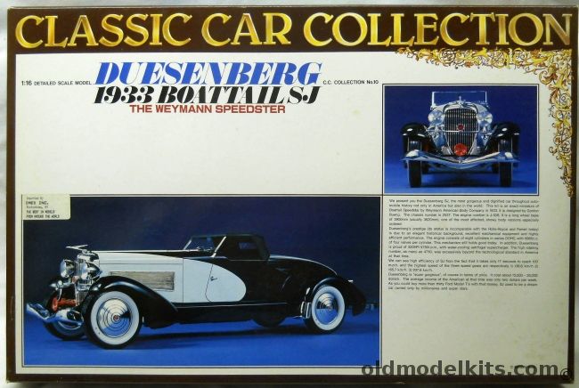 Bandai 1/16 1933 Duesenberg Boattail SJ Wymann Speedster, 0504277 plastic model kit