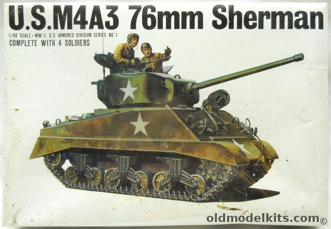 Bandai 1/48 M4A3 76mm Sherman Tank, 058264 plastic model kit