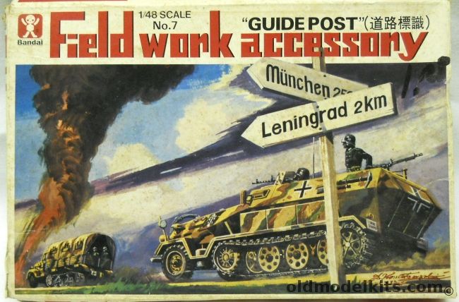 Bandai 1/48 Field Work Accessory Sign Posts and Land Mines, 8250 plastic model kit