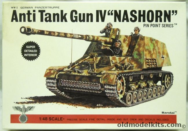 Bandai 1/48 Anti-Tank Gun IV Nashorn - (Sd.Kfz. 164 Hornisse), 8258 plastic model kit