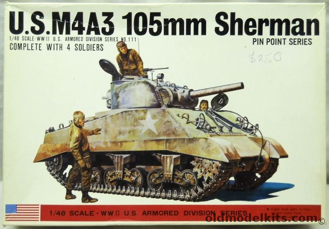 Bandai 1/48 M4A3 105MM Sherman Tank, 8288 plastic model kit