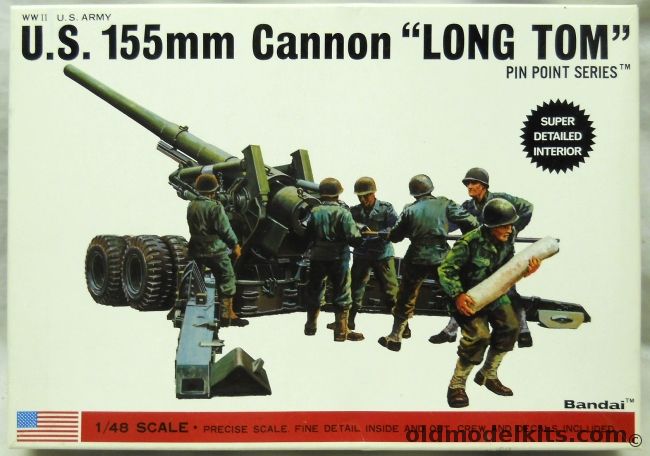 Bandai 1/48 US 155mm Cannon Long Tom, 8293 plastic model kit