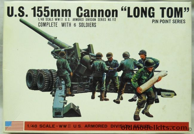 Bandai 1/48 US 155mm Cannon Long Tom, 8293 plastic model kit