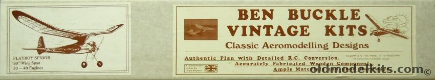 Ben Buckle Playboy Senior- 80 Inch Wingspan For Free Flight or RC - (ex Cleveland) plastic model kit