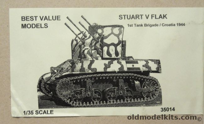 Best Value Models 1/35 Stuart V Flak - 1st Tank Brigade Croatia 1944, 35014 plastic model kit