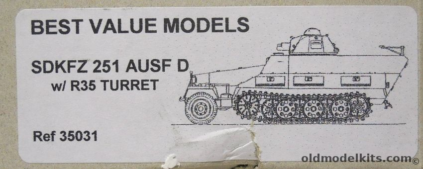 Best Value Models 1/35 Sd.Kfz. 251 Ausf D With R35 Turret, 35031 plastic model kit