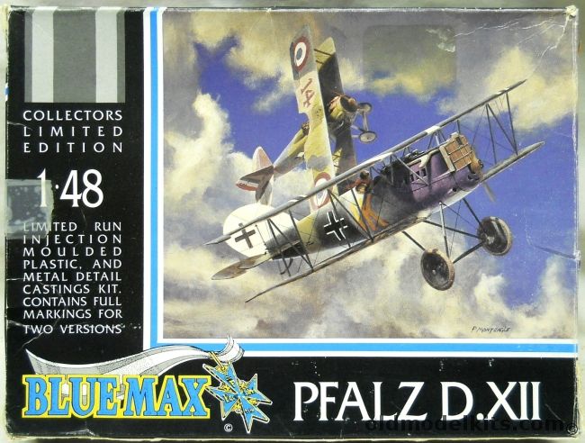 Blue Max 1/48 Pfalz D-XII - (DXII) Lt. Max Kanrner Jast 35 August 1918 / Jasta 23b September '18 plastic model kit