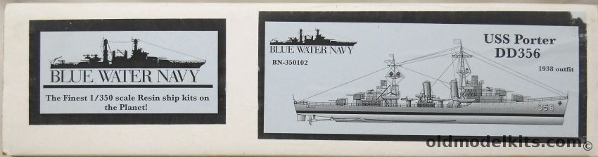 Blue Water Navy USS Porter DD356 Destroyer, BN-350102 plastic model kit