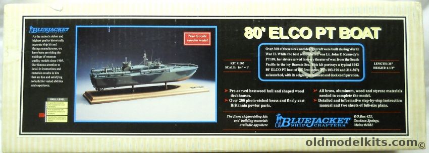 Bluejacket 1/48 80' Elco PT Boat - 1942 First Series PT103 Through 196 and PT314 Through 367 - As Built Configuration, 1005 plastic model kit