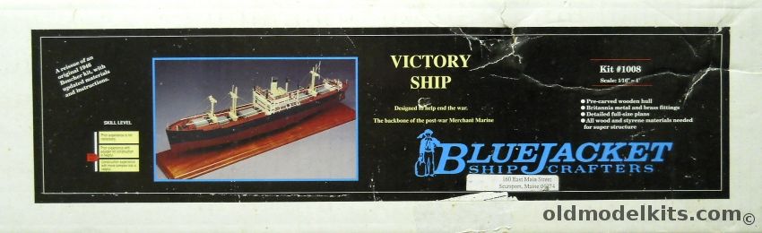 Bluejacket 1/192 Victory Ship - VC2-S-AP1 - 27.5 Inch Long Wood And Metal Ship Model, 1008 plastic model kit
