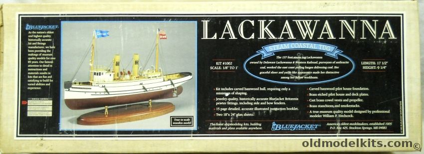 Bluejacket 1/92 Lackawanna Steam Coastal Tug 1900, 1002 plastic model kit