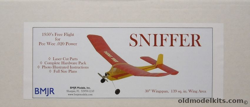 BMJR Models Sniffer - 30 Inch Wingspan For Pee Wee .020 Gas Power, B-117 plastic model kit