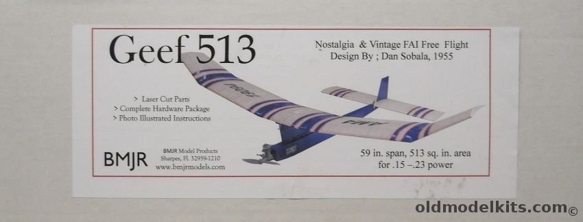 BMJR Models Geef 513 - 59 Inch Wingspan For .15 To .23 Gas Power, B-129 plastic model kit