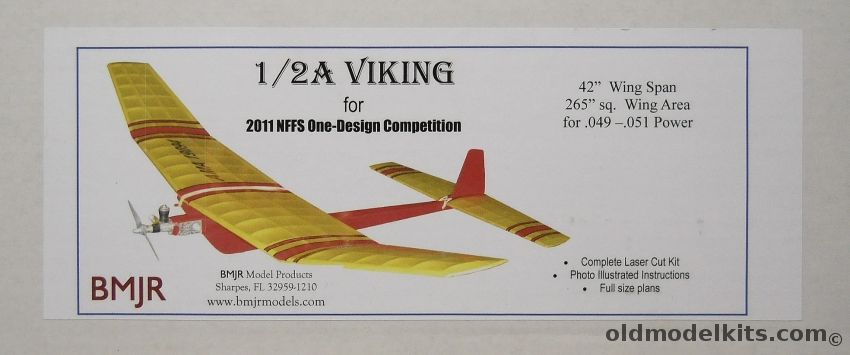 BMJR Models 1/2A Viking - 42 Inch Wingspan For .049-.051 Power, B-128 plastic model kit