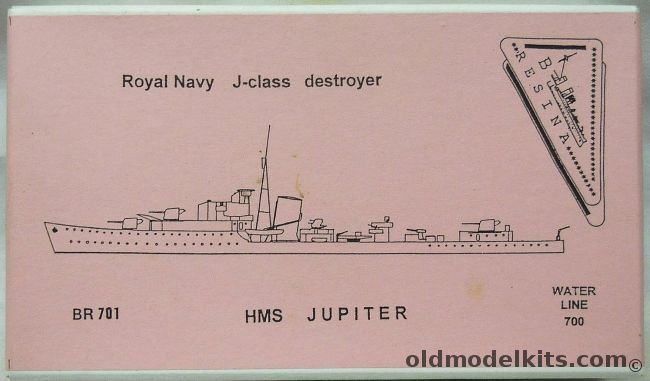 B Resina 1/700 HMS Jupiter J Class Destroyer, BR701 plastic model kit