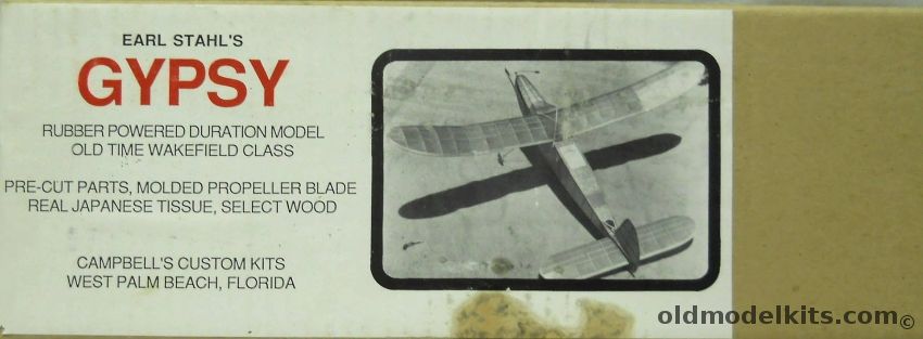 Campbells Custom Kits Earl Stahls Gypsy - 44 Inch Wingspan Wakefield Duration Flying Aircraft plastic model kit