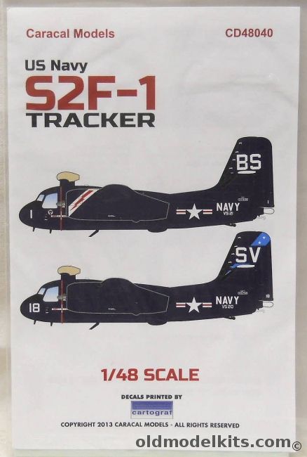 Caracal 1/48 S2F-1 Tracker Decal Set - US Navy VS-21 and VS-20, CD48040 plastic model kit