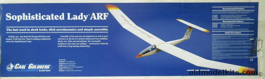 Carl Goldberg Models Sophisticated Lady ARF - 78 Inch R/C Sailplane - By Great Planes, GPMA1959 plastic model kit