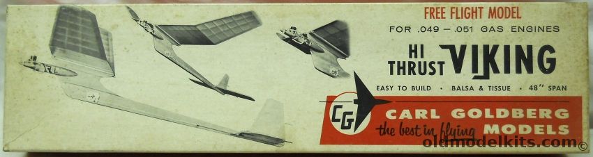 Carl Goldberg Models Hi Thrust Viking - 48 Inch Wingspan .049-.051  Gas Free Flight Airplane, G10 plastic model kit