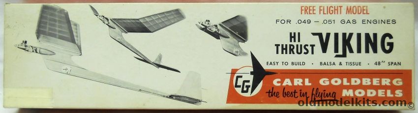 Carl Goldberg Models Hi Thrust Viking - 48 Inch Wingspan .049-.051  Gas Free Flight Airplane, G10-550 plastic model kit