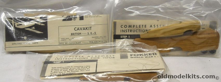 Cavacraft 1/48 British SE-5 Scout / Spad / Fokker D-VII - Bagged, S-2 plastic model kit