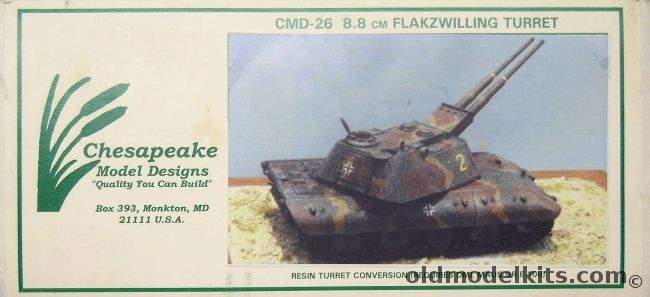 Chesapeake 1/35 8.8 cm Flakzwilling Turret - Conversion Kit For Maus or E-100 Flakpanzer Tank, CMD-26 plastic model kit