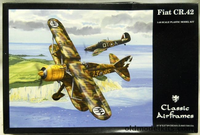 Classic Airframes 1/48 Fiat CR-42 - Foligno Fighter School 1942 / 367 Squadriglia 151 Ggruppo 53 Stormo Turin-Caselle 1939 / Training Center Milano-Linate Airport 1946 / 95 Sq 18 Gr 56 Stormo England October 1940, 474 plastic model kit