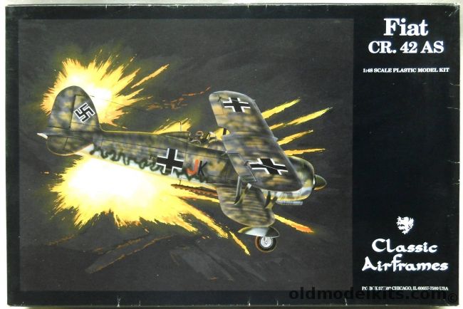 Classic Airframes 1/48 Fiat CR-42 AS - Italian Air Force Scuola Caccia d'Assalto Ravenna 1942 / 15th Stormo Barce Cyrenaica Oct 1942 / Sezione Autonoma Collegamenti Rome-Centocella 1945-46 / Luftwaffe 2/Nacht Schlacht Gruppe 9Turin-Aeritalia 1944 - (CR42AS), 496 plastic model kit