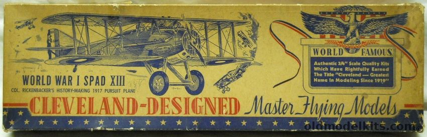 Cleveland 1/16 Spad XIII - 19 Inch Wingspan Flying Model Airplane Kit, M-13 plastic model kit