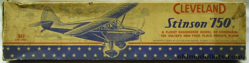 Cleveland Stinson 150 - 30 Inch Wingspan Rubber / Gas / CO2 Flying Aircraft, IT-98 plastic model kit