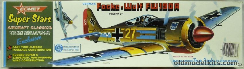 Comet Focke-Wulf FW-190 A - 'Super Stars' Series 21 inch Wingspan Flying Model, 1621 plastic model kit