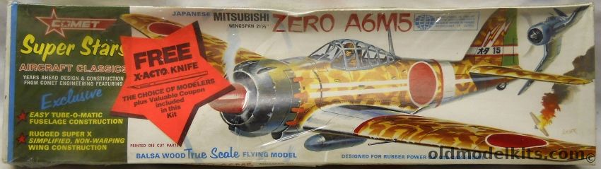 Comet Mitsubishi Zero A6M5 - Super Stars Series 21 Inch Wingspan Flying Model Airplane, 1622 plastic model kit