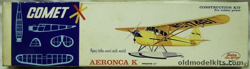 Comet Aeronca K Floatplane - 25 inch Wingspan Flying Balsa Airplane Model, 3208-100 plastic model kit