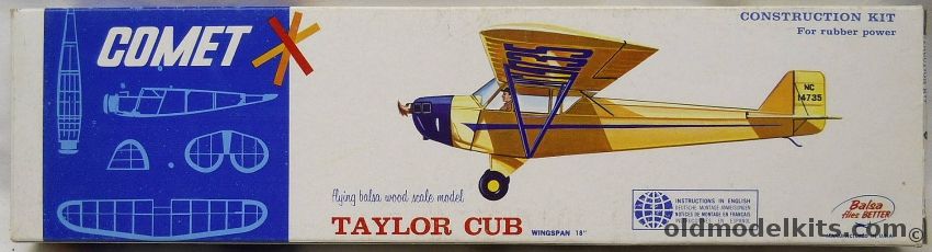 Comet Taylor Cub - 18 Inch Wingspan Flying Balsa Aircraft, 3211 plastic model kit