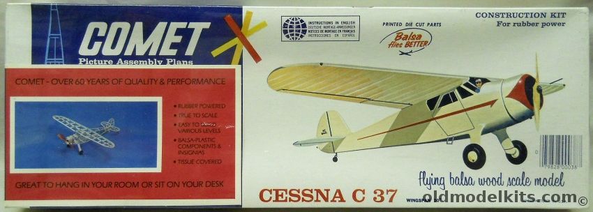 Comet Cessna C-37 Airmaster - 20 Inch Wingspan Balsawood Flying Model Airplane, 3302 plastic model kit