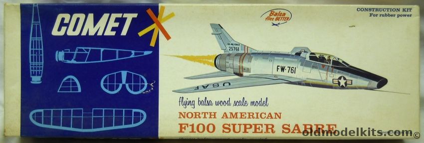 Comet North American F-100 Super Sabre - Balsawood Flying Model, 3409-149 plastic model kit