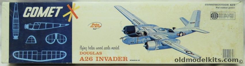 Comet A-26 Invader - 30 Inch Wingspan Flying Model, 3501 plastic model kit