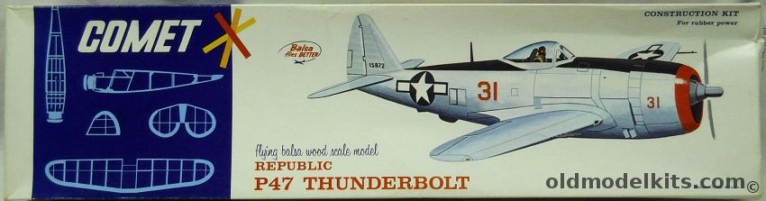 Comet Republic P-47D Thunderbolt - 24 Inch Wingspan Flying Aircraft, 3502 plastic model kit