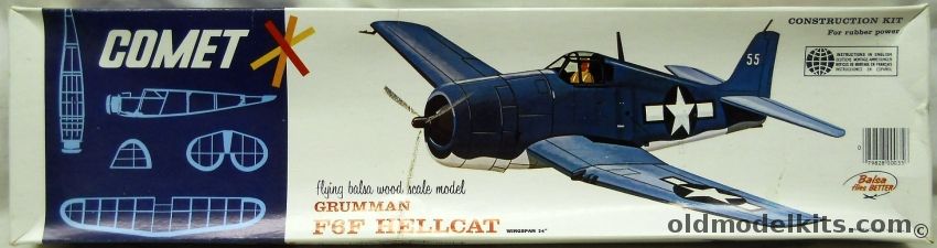 Comet Grumman F6F Hellcat - 24 inch Wingspan Flying Aircraft, 3503 plastic model kit