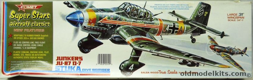 Comet 1/16 Junkers Ju-87 D-7 Stuka Super Stars Series - 31 inch Wingspan R/C Flying Aircraft, 3650 plastic model kit