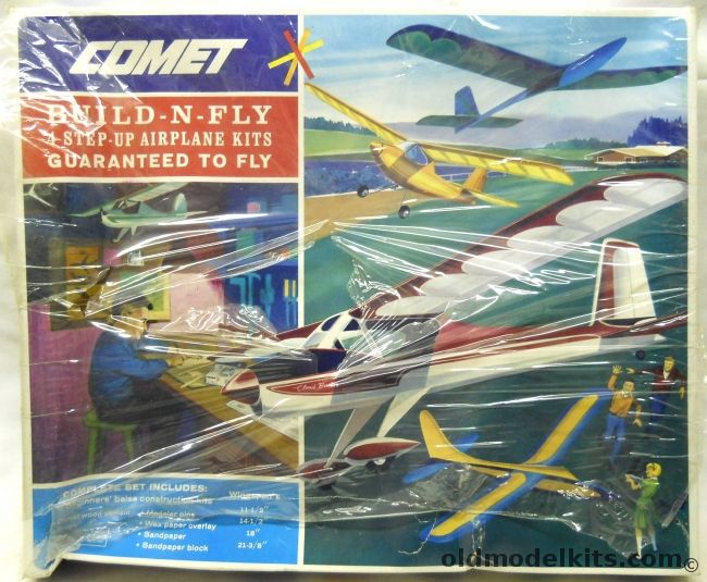 Comet Build-N-Fly Set Four Flying Model Kits and Equipement, 4002 plastic model kit