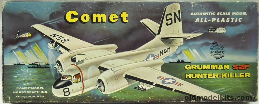 Comet 1/54 Grumman S2F Hunter Killer - ASW Aircraft - Large Scale Issue, PL801-98 plastic model kit