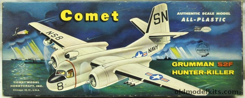 Comet 1/54 Grumman S2F Hunter Killer - ASW Aircraft - Large Scale Issue, PL801-98 plastic model kit