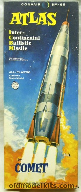 Comet 1/115 Convair SM-65 Atlas ICBM Missile - With Launching Platform, PL803-98 plastic model kit