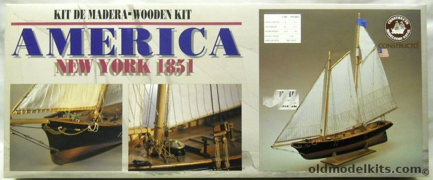 Constructo 1/56 Schooner America 1851 - Famous Americas Cup And  Royal Yacht Squadron Regatta Winner, 80827 plastic model kit