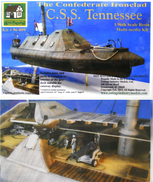 Cottage Industry Models Ltd 1/96 CSS Tennessee - Confederate Ironclad - With Detailed Interior Gun Deck, 96-009 plastic model kit